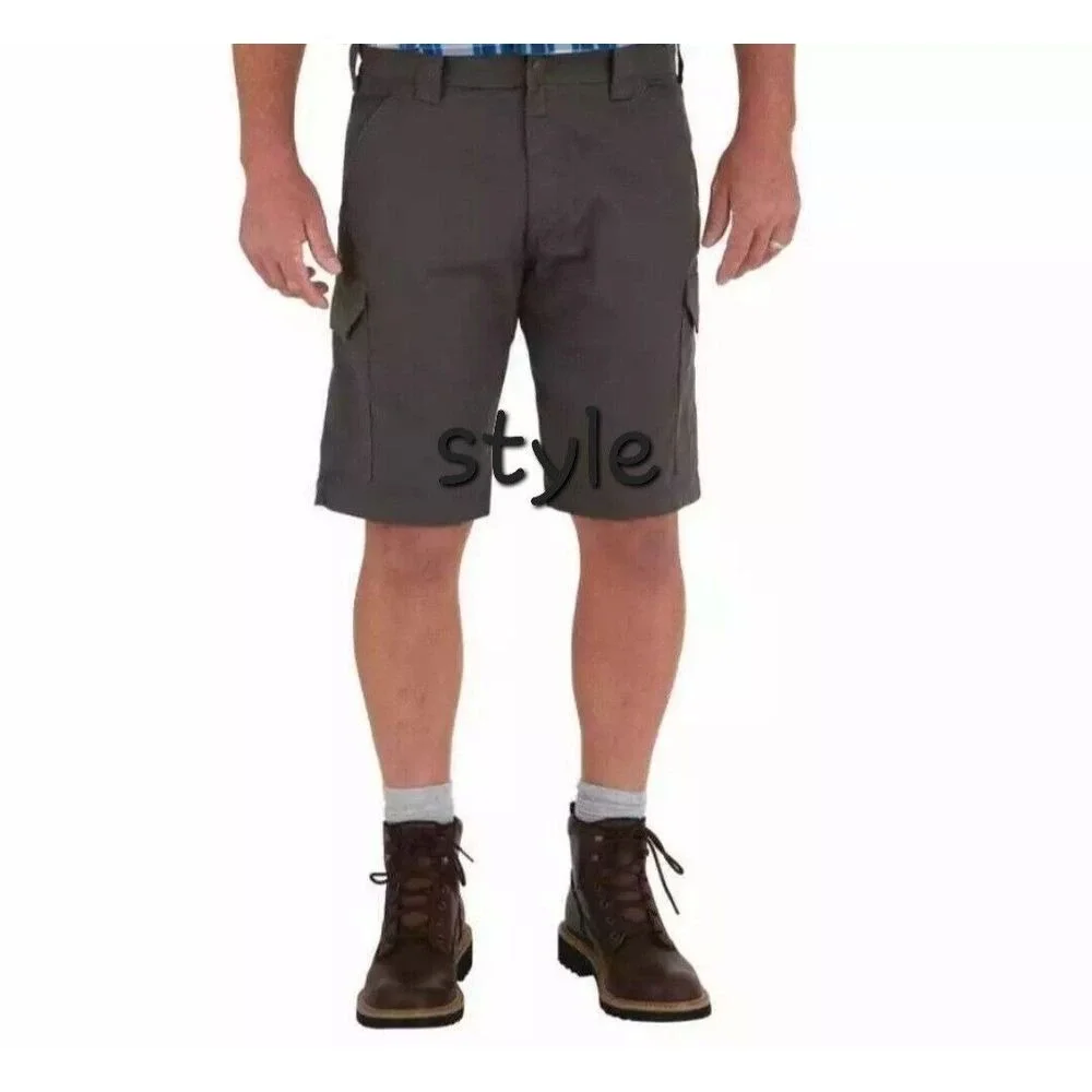 Lincoln Outfitters Flex 42 Mens khaki Flat Front Shorts Casual utility‎